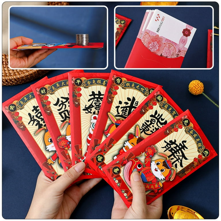 5Bags/30pcs Chinese Dragon Hongbao Lucky Money Gift Envelopes Red