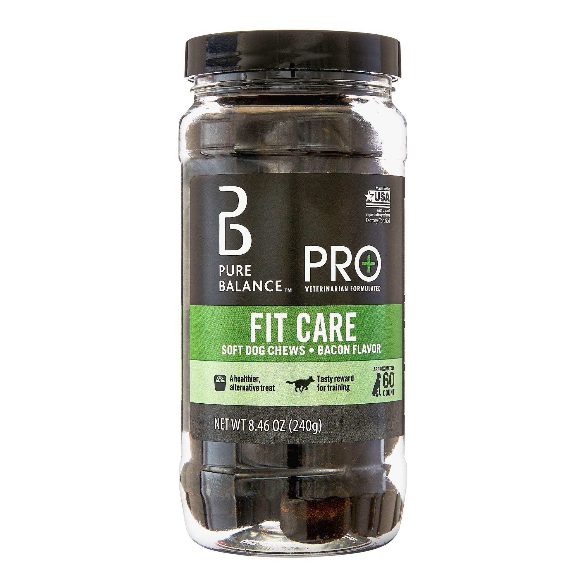 Pure Balance Pro+ Fit Care for Dogs Maintain Normal Weight Supplement Soft Chews, Bacon Flavor, 60 Count