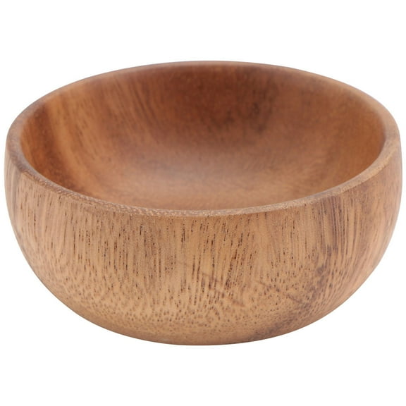 Moluckfu Salad Bowls Small Wood Bowls Brown 1Pack 3.93x3.93x1.38in