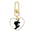 thumbnail image 1 of Deportes saltando Skateboard Player Llavero de metal en forma de corazón dorado, 1 of 3