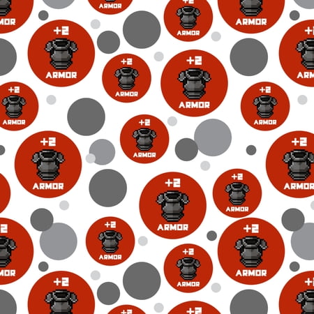 8-Bit Pixel Retro Plus Two Armor Gamer Game Premium Gift Wrap Wrapping Paper Roll