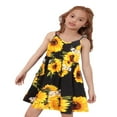 thumbnail image 3 of Robes Imprimées Tournesol Maman et Moi Bretelles Épaules Robe Maxi Sans Manches Tenues Assorties Noir Femmes TG, 3 of 7