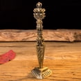 thumbnail image 2 of Latón Vajra , 7 pulgadas Ritual Tibetano Budismo Phurpa para meditación de oración Macarena Budista Dorje Phurba, 2 of 8