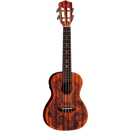 Luna Henna Series Dragon Mahogany Concert Size Acoustic Electric Ukulele