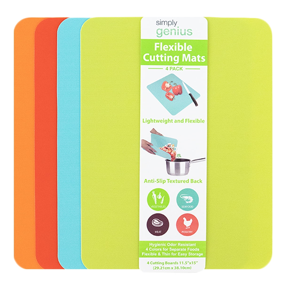 with Non-Slip Surface Ideal for Beginners & Professionals Durable PP Material Cutting Board with Juice Groove Dishwasher Safe Chopping Board Set 35 cm x 25 cm 