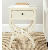 SAFAVIEH Maxine Solid Nightstand with Storage Drawer, Vintage Cream