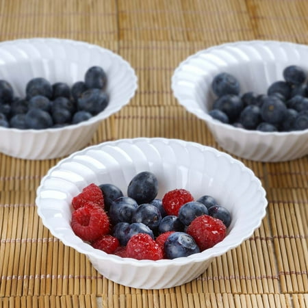 Large Plastic Bowls Party BalsaCircle 12 pcs Disposable Round Waved Plastic Bowls for Wedding Reception Party Buffet Catering Tableware Creative Food Display ()