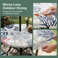 thumbnail image 5 of Round Outdoor Tablecloth with Umbrella Hole and Zipper, Navy Blue Coastal Tablecloth with Elastic Waterproof, Grey Red Beige Coral Starfish Nautical Patio Table Covers for 31" - 35" Pool Tables, 5 of 9