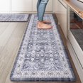 thumbnail image 1 of Juego de alfombras de cocina Sungea Vintage Blue Antifatiga, 2 piezas, 1 of 8