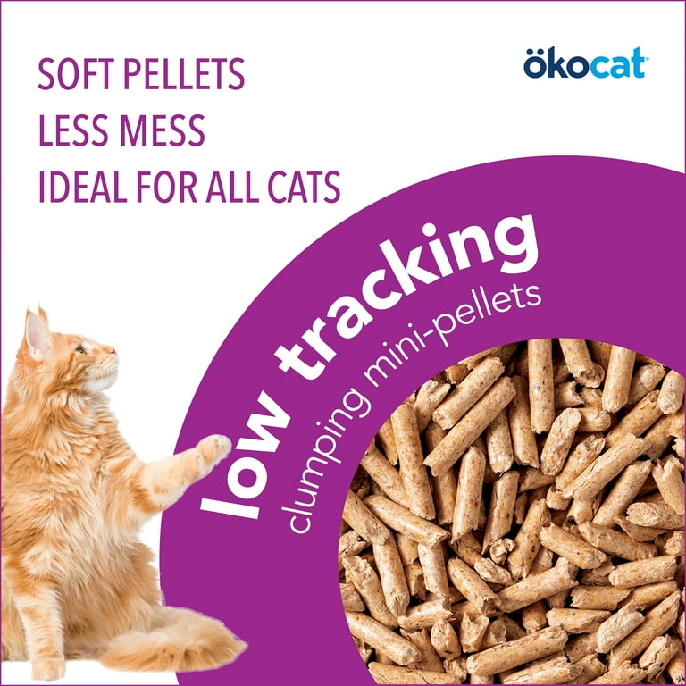 Okocat Low Tracking Clumping Mini Pellets Wood Cat Litter 10 lbs