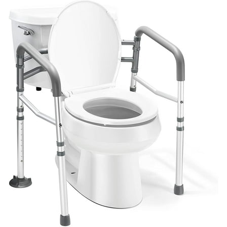 Toilet Safety Rail - Adjustable Detachable Toilet Safety Frame with Handles Heavy-Duty Toilet Safety Rails Stand Alone - Toilet Safety Rails for Elderly, Handicapped - Fits Most Toilets MedicalKingUsa
