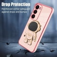 thumbnail image 4 of for Samsung Galaxy S23 5G Case Astronaut Plating Electroplate Luxury Elegant Case Camera Protector Kickstand Shockproof Protective Corner Back Cover Galaxy S23 5G Case -Pink, 4 of 10