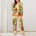thumbnail image 2 of Lsque Gnomes Happy Thanksgiving Pattern Long Sleeve Pajama Set for Women - Soft 2-Piece Sleepwear and Loungewear Set with Pockets, Comfy Nightwear-Medium, 2 of 7