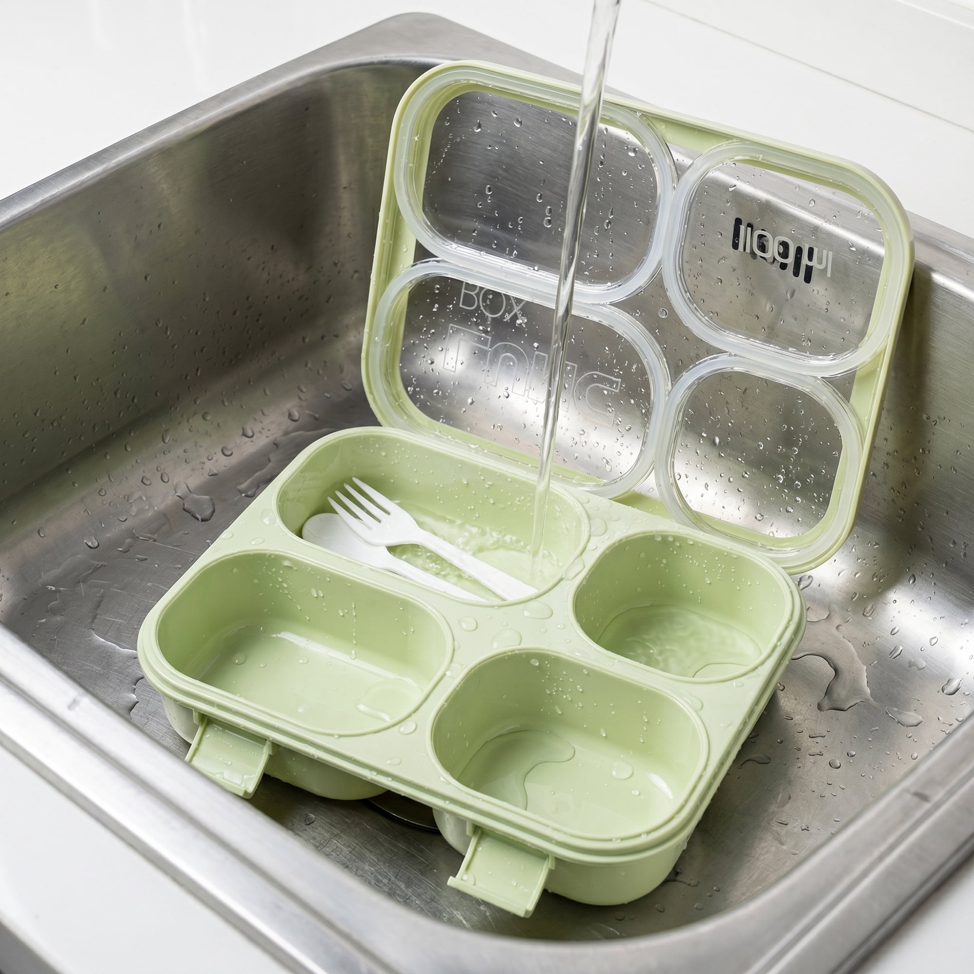 Unique Bargains Clear Lid Leak Resistant Meal Lunch Bento Box for Work Green-2
