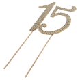 thumbnail image 1 of Decoración para tartas Verkelly Gold Elegant para 15 cumpleaños y aniversario, 1 of 5