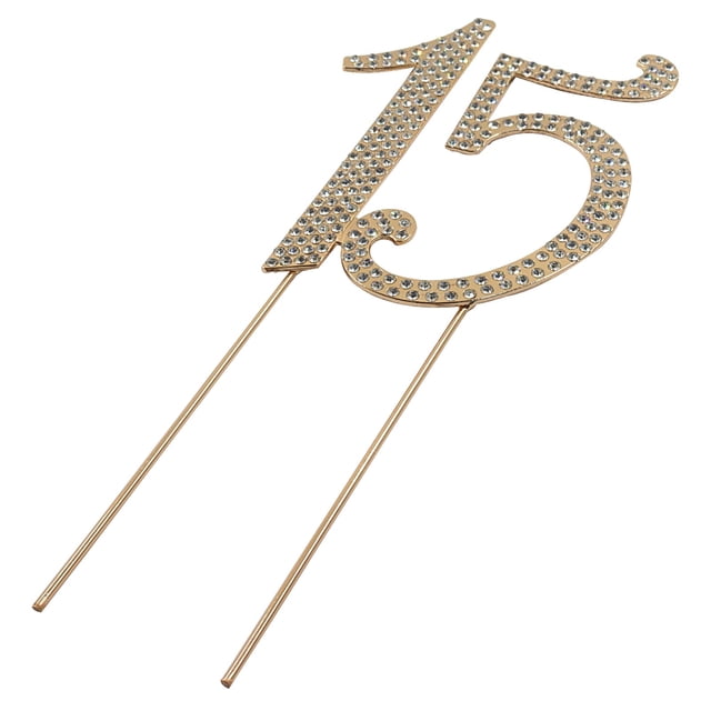 Decoración para tartas Verkelly Gold Elegant para 15 cumpleaños y aniversario
