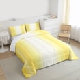 thumbnail image 3 of Homewish Stripes Pattern Full Size Comforter Sets,Asbtract Minimalist Desgin Bedding Comforter Set,Gradient Yellow White Bedding Sets For Girls Kids,Ultra Soft Home Decor Reversible,3-Piece, 3 of 8