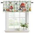 thumbnail image 2 of Mushrooms Valances for Windows, Decorative Rod Pocket Window Valance Curtains, Sage Green Plaid Butterfly Botanical Plants Short Curtain Drapes for Kitchen/Living Room, 2 Panels, 60" W x 18" L, 2 of 8
