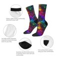 thumbnail image 4 of Fotbe Bright Universe Calcetas Largas con Estampado para Hombre y Mujer – Calcetas de Compresión Transpirables y Elásticas, Viajar y Uso Diario Talla 5-11, 4 of 6