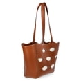 thumbnail image 4 of Free Assembly Women's Allegra Faux Leather Cut Out Tote Handbag, Cognac/Cream, 4 of 7