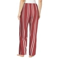 thumbnail image 3 of Balery Stripes Red White print Women's Pajama Pants,Ultra Lightweight Pjs,Lounge Pant-Large, 3 of 9