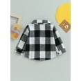 thumbnail image 4 of Bagilaanoe Toddler Baby Boy Flannel Shirts Jacket Plaid Long Sleeve Single-Breasted Shacket with Pockets 6M 12M 18M 24 3T Kids Fall Casual Outwear, 4 of 8
