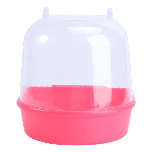 Baño para pájaros con jaula, multijaula, cubierto para pájaros pequeños, canarios y loros (rojo)
