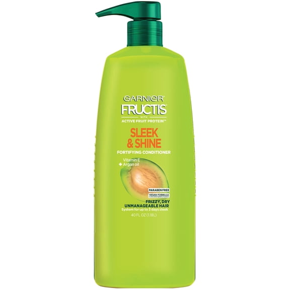 Garnier Fructis Sleek & Shine Conditioner, Frizzy, Dry, Unmanageable Hair, 40 fl. oz.