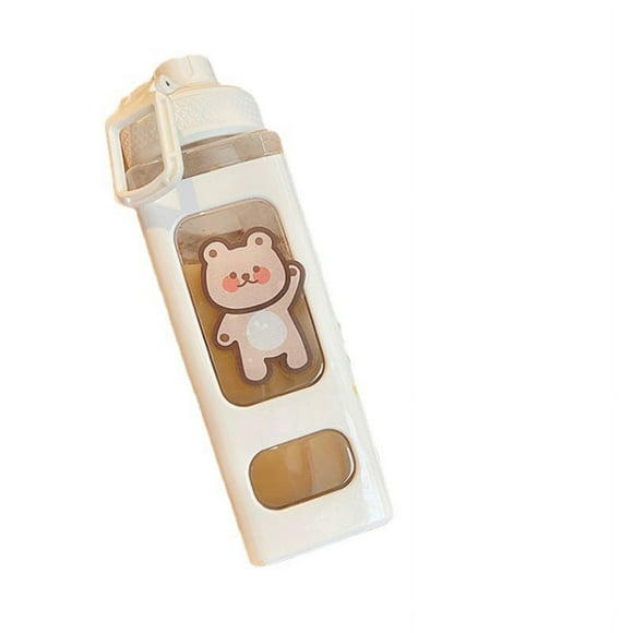 Large Kawaii Water Bottle with Straw and Sticker Kawaii Large