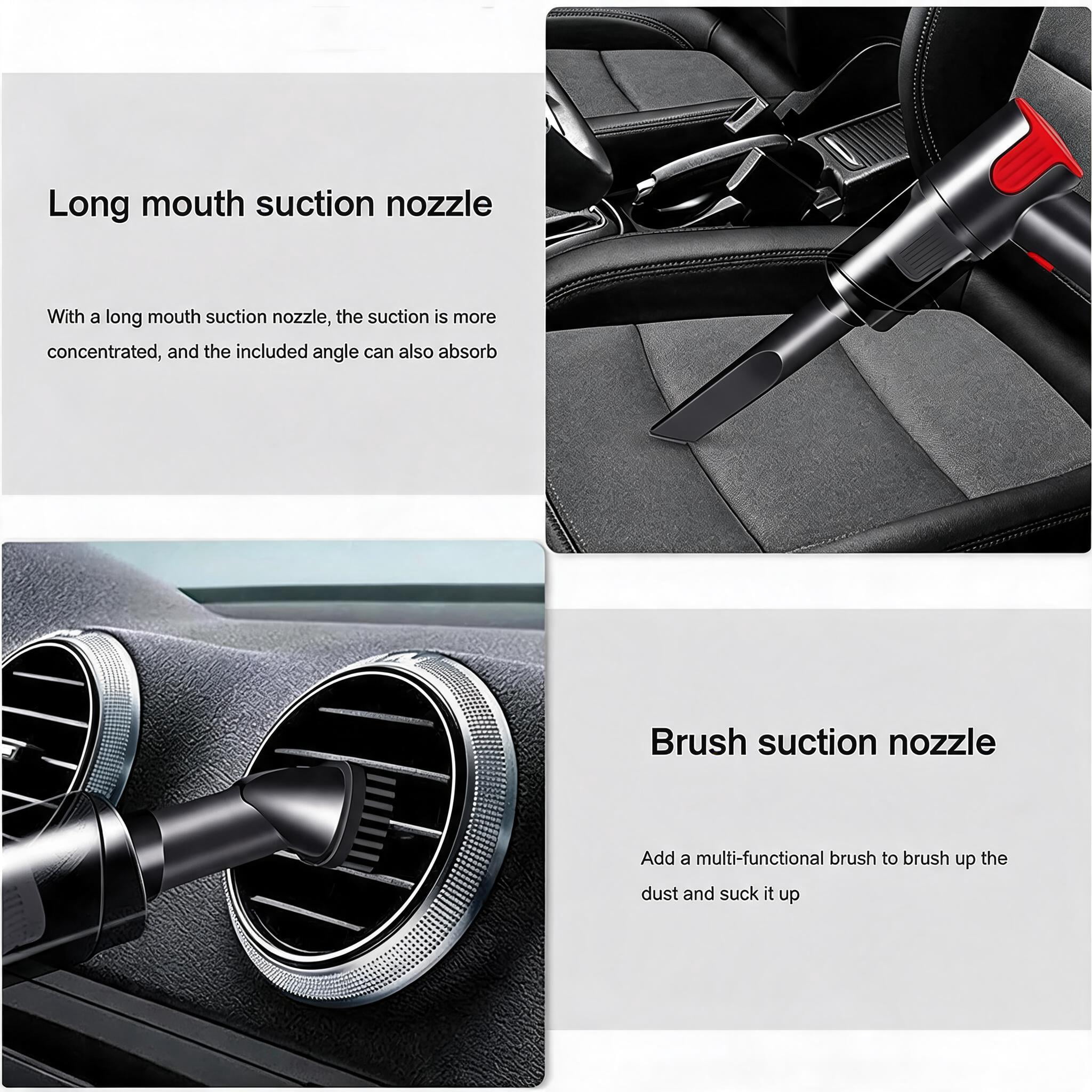 Smart Sensor Cordless Vacuum Cleaner, 150-300 Air Watts Adjustable Suction with Self-Cleaning Brushes, App-Controlled HEPA+Carbon Filter Vacuum for Home Car Pet Grooming - Cigarette Lighter Charging