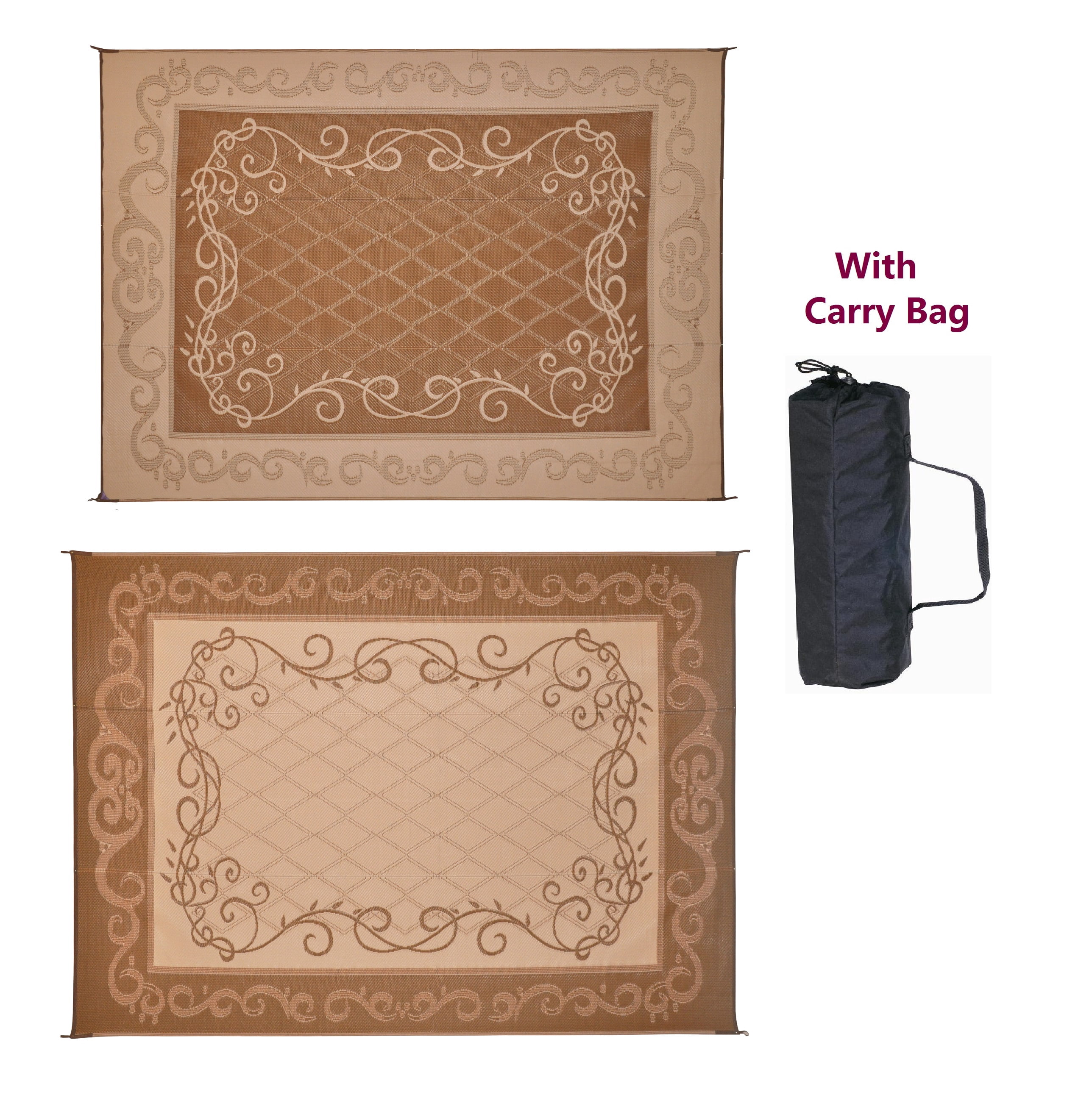 X 12ft Model 47947 9ft Outdoor Reversible Patio Rv Mat Khaki Doormats