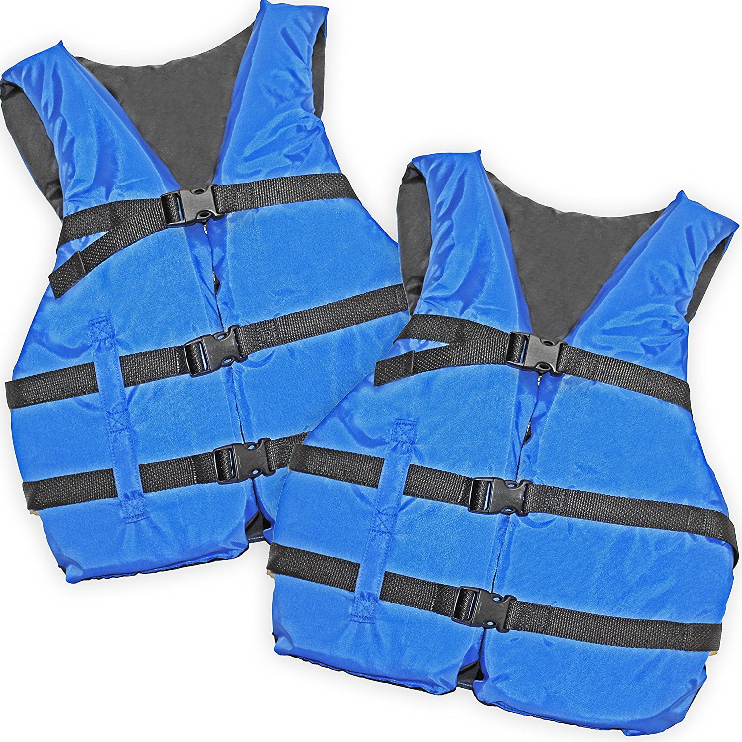 2 Pack Basic Coast Guard Approved Life Jacket (Blue), Designed to fit any person over 90lbs. By Hardcore Water Sports by