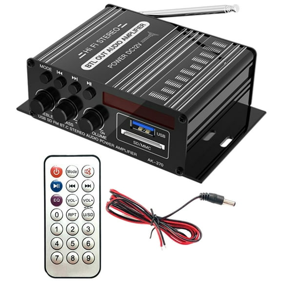 amplificador de coche,Amplificador de coche de 2 canales amp mp3 puerto estéreo RCA,fm radio car system reproductor de música 2 canales home,componente de teatro Bluetooth 5.0 HiFi DC