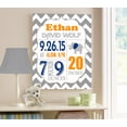thumbnail image 4 of Personalized Canvas Birth Announcement Nursery Decor Gift, Elephant Design, Custom Name, Date, Weight & Length, Unique Boys & Girls Baby Shower Wall Art Presents, Color Gray # 6, Size - 8X10, 4 of 5