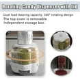 thumbnail image 3 of 360° Rotating Candy Dispenser Countertop, 6-Grid Airtight Candy Machine Dispenser, Durable Plastic, Large Grain Storage Container Dispensers for Rice,Grains, Cereals,Mini Candies (M(10L),White), 3 of 8