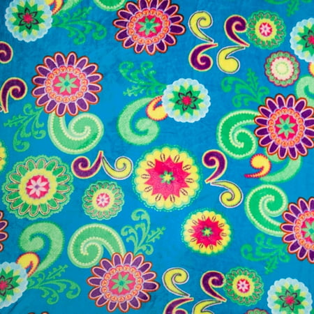 No Sew Fleece Blankets - Floral Print Ultra Plush Fleece Fabric Roll