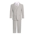 thumbnail image 2 of B-One Kids Boys' Formal 5 Piece Suit Set includes Suit Jacket, Dress Pants, White Dress Shirt, Matching Suit Vest and Clip-on Tie for Baby, Toddlers, Little Boys, Big Kids & Young Men, 2 of 3