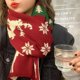 thumbnail image 4 of Bufanda grande de alce navideño para mujer, bufanda de lana tejida larga, versátil, linda y con forma de corazón para niña, para otoño e invierno, 4 of 6
