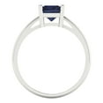 thumbnail image 4 of 2 ct Emerald Cut Simulated Blue Sapphire Solitaire Engagement Ring for Women in 18K White Gold, 4 of 5