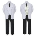 thumbnail image 2 of 5-7pc Formal Black White Suit Set Lilac Bow Long Tie Vest Boy Baby Sm-20 Teen, 2 of 3
