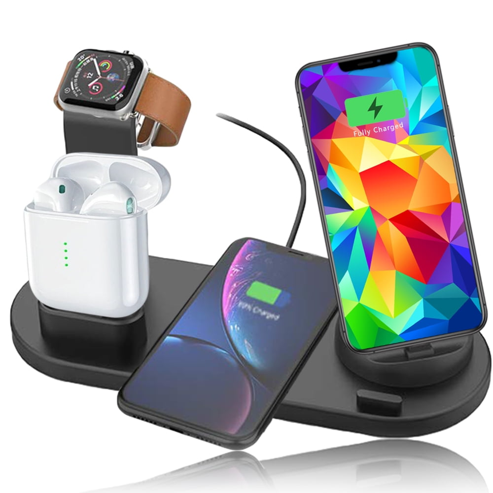 Indigi Charging Stand Compatible with iWatch & Airpod Charging Dock & Universal Wireless