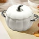 thumbnail image 4 of Tazón de Sopa de Cerámica con Forma de Calabaza de 1800 Ml con Tapa | Tazón Grande para Fideos con Doble Asa | Blanco | para Uso Doméstico | 26 X 16,2 Cm, 4 of 6