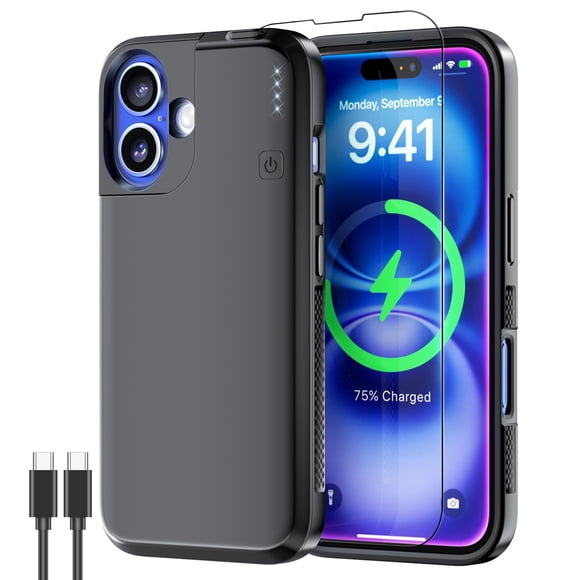 Funda Batería NEWDERY para iPhone 16 5000mAh 6.1" Negra