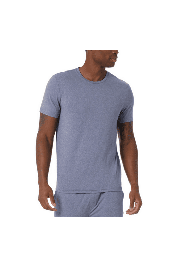 32  Men's Cool T-Shirt Short Sleeves Sleep Shirt Polyester Blue[ XXL]