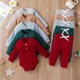 thumbnail image 5 of Ajziojiro 2PCS Baby Infant Boys Girls Clothes Jumpsuit Outfits Fall Winter Long Sleeve Cotton Romper Drawstring Pants Unisex Newborn Loungewear Set 0-24M, 5 of 7