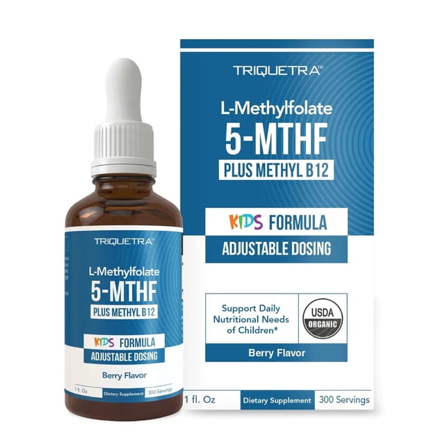Triquetra Health 5 MTHF para Niños 1fl oz Suplemento Liquido con Vitamina B12 y Folato Activo Sabor Bayas
