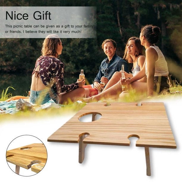 Simple Setup Short Table All-Purpose Use and Portability - Beach Picnic Camp