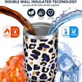 thumbnail image 3 of Leopard Print 30oz Handheld Travel Tumbler with Handle – Double Wall Stainless Steel Insulated Cup, Flip Straw Lid, Leak-Proof & BPA-Free for Hot and Cold Drinks – Durable Coffee & Juice Mug White, 3 of 6