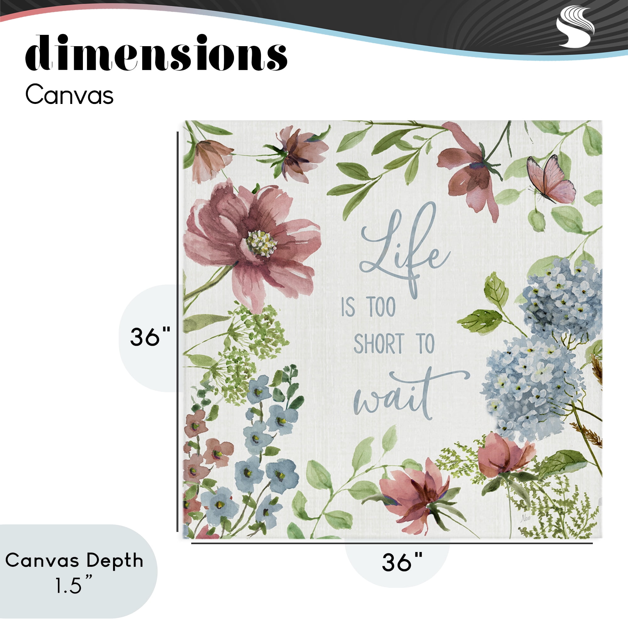 Stupell Industries Too Short To Wait Canvas Wall Art, design by Nan
