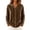 Brown, variant on Women's Velour Button Down Hoodies Fall Long Sleeve Vintage Soft Casual Loose Fit Daily Hooded Tops S-XXL